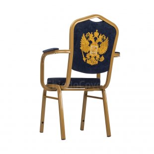 Chair Hit 25mm with armrests with embroidery - coat of arms of the Russian Federation