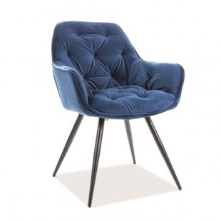 Signal cherry velvet chair, blue