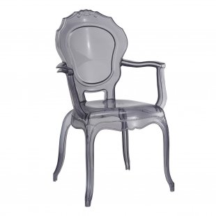 Chair Prince with armrests Smoke, plastic