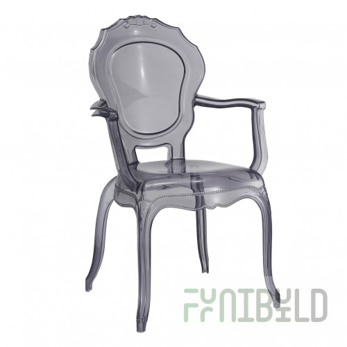Chair Prince with armrests Smoke, plastic