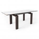 Glass table Davos white / wenge