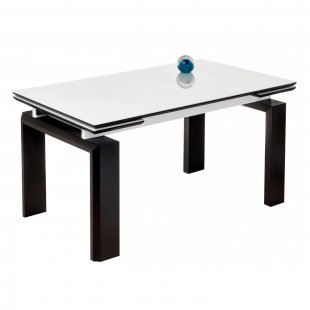 Glass table Davos white / wenge