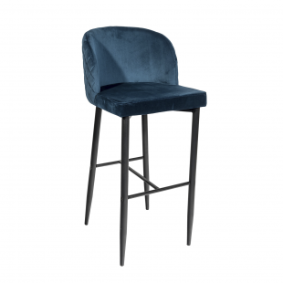 Bar stool Oscar, blue-green velvet