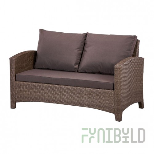Wicker sofa Atlig, brown