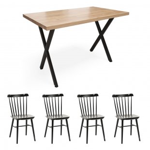Dining set Margit table + 4 tuckers