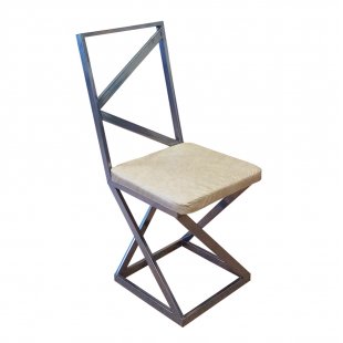 Loft chair, chrome frame, beige eco-leather