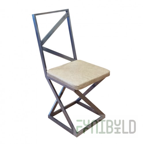 Loft chair, chrome frame, beige eco-leather