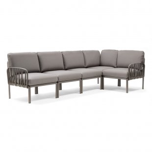 Plastic sofa with cushions Komodo 5 tortora/ gray