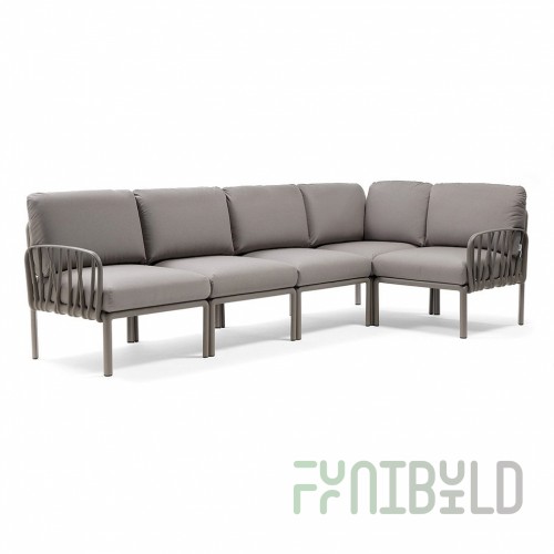Plastic sofa with cushions Komodo 5 tortora/ gray