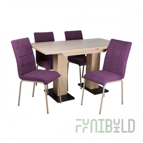 Table Bergen + 6 chairs Kare