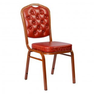 Chair Brown 25mm with carriage coupler, brown, red leatherette