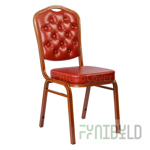 Chair Brown 25mm with carriage coupler, brown, red leatherette
