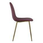 Valencia chair, eco-leather red, golden legs
