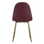 Valencia chair, eco-leather red, golden legs