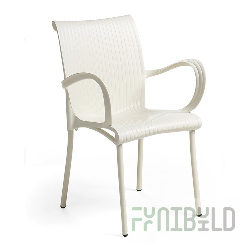 Plastic chair Dama, cream