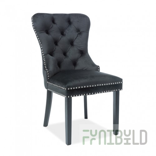 Signal august velvet chair, black