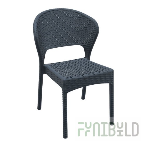 Chair plastic wicker Daytona, anthracite