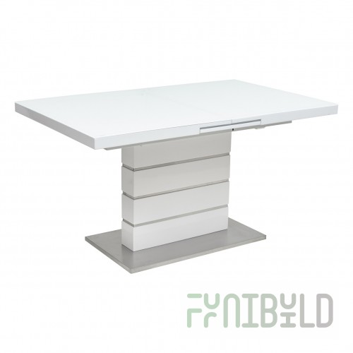 Quadro table, white gloss
