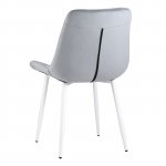 Chair Flex velour light gray white legs