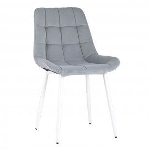 Chair Flex velour light gray white legs