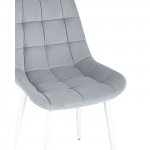 Chair Flex velour light gray white legs