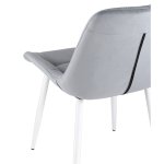 Chair Flex velour light gray white legs