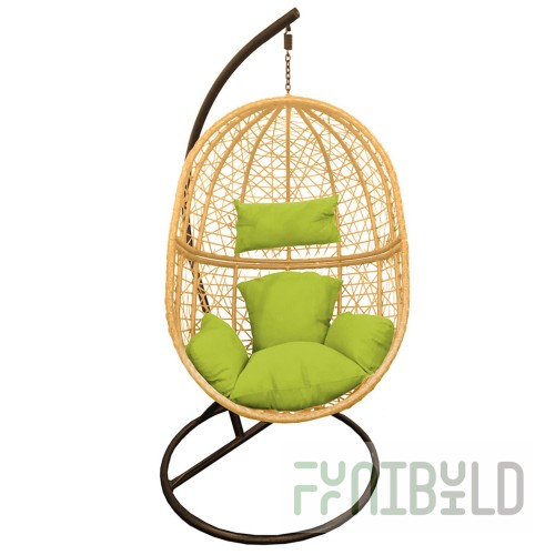 Hanging chair Hirvas made of artificial rattan
