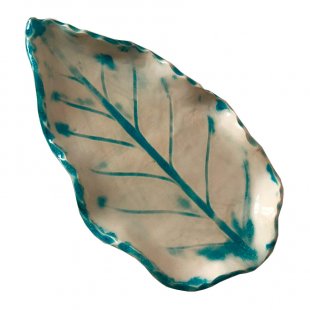 Plate Leaf tropical, white