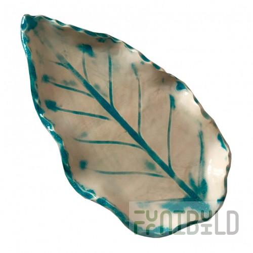 Plate Leaf tropical, white