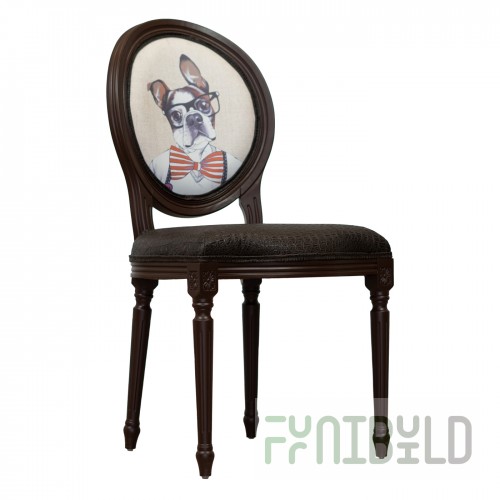 Voltaire chair, wenge, French mastiff