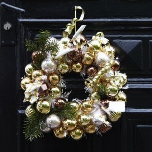 Decorative wreath Green Gold