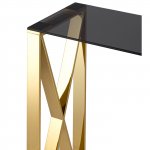 Console CROSS 115*30 gold glass smoke