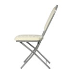 Chair Hit 20mm, folding, silver, beige leatherette