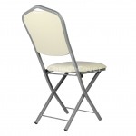 Chair Hit 20mm, folding, silver, beige leatherette