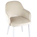 Chair Venus, cream velour, white legs Chair Venus, cream velour, white legs