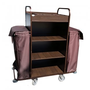 Trolley with stainless steel frame made of MDF extended