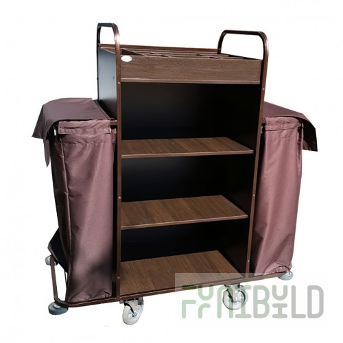 Trolley with stainless steel frame made of MDF extended