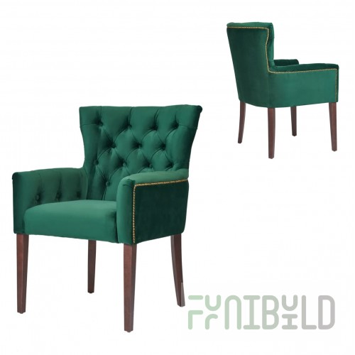 Armchair Byron velor emerald