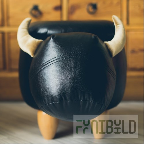 Pouf Bychok, black, with a box and a lid
