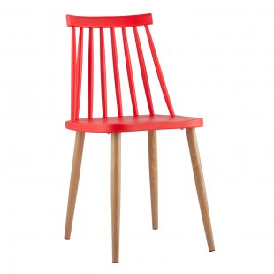 Morgan chair, plastic, red