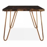 Epping table, dark brown top, copper frame