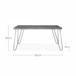 Epping table, dark brown top, copper frame