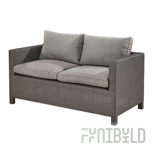 Woven sofa Gort, brown