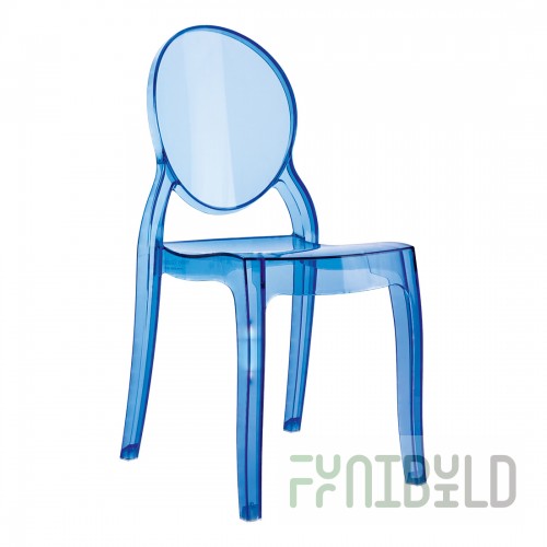 Chair transparent children's Baby Elizabeth blue