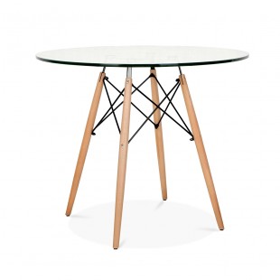 Eames DSW glass table 80cm