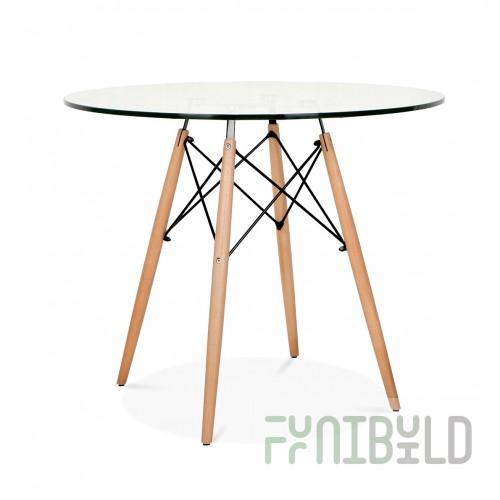 Eames DSW glass table 80cm