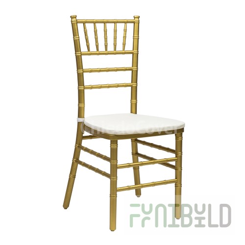 Chiavari chair wooden with cushion, Gold