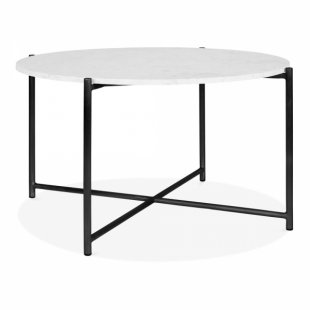Table Aria, white tabletop, black frame