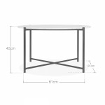 Table Aria, white tabletop, black frame