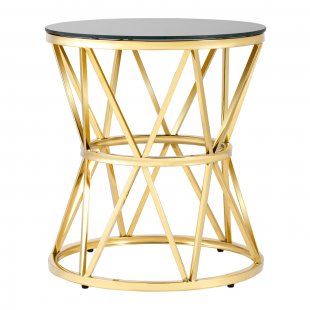Coffee table 50*50 Viva, gold glass black